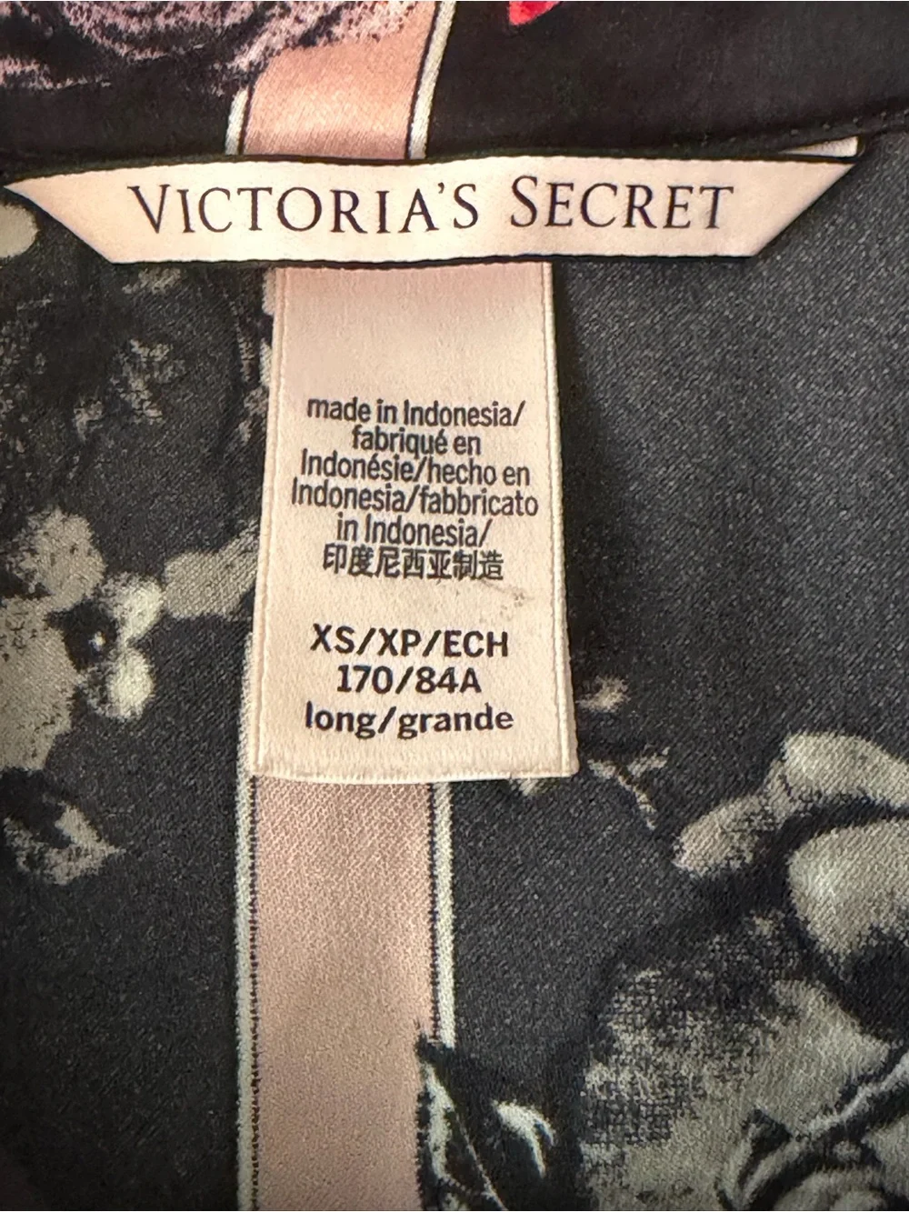 Vintage Victoria Secret Floral Striped Satin Pajama Set
